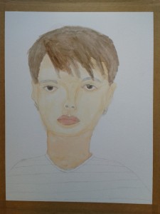 Visage à l'aquarelle