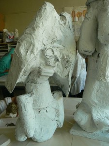 Sculpture peinte en blanc