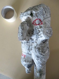 Sculptutre de tête en papier mâché