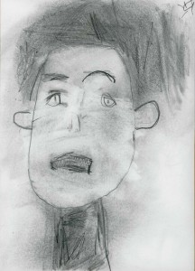 Portrait d'enfant au crayon gris