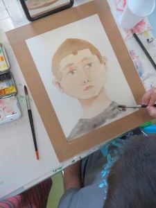 Portrait à l'aquarelle