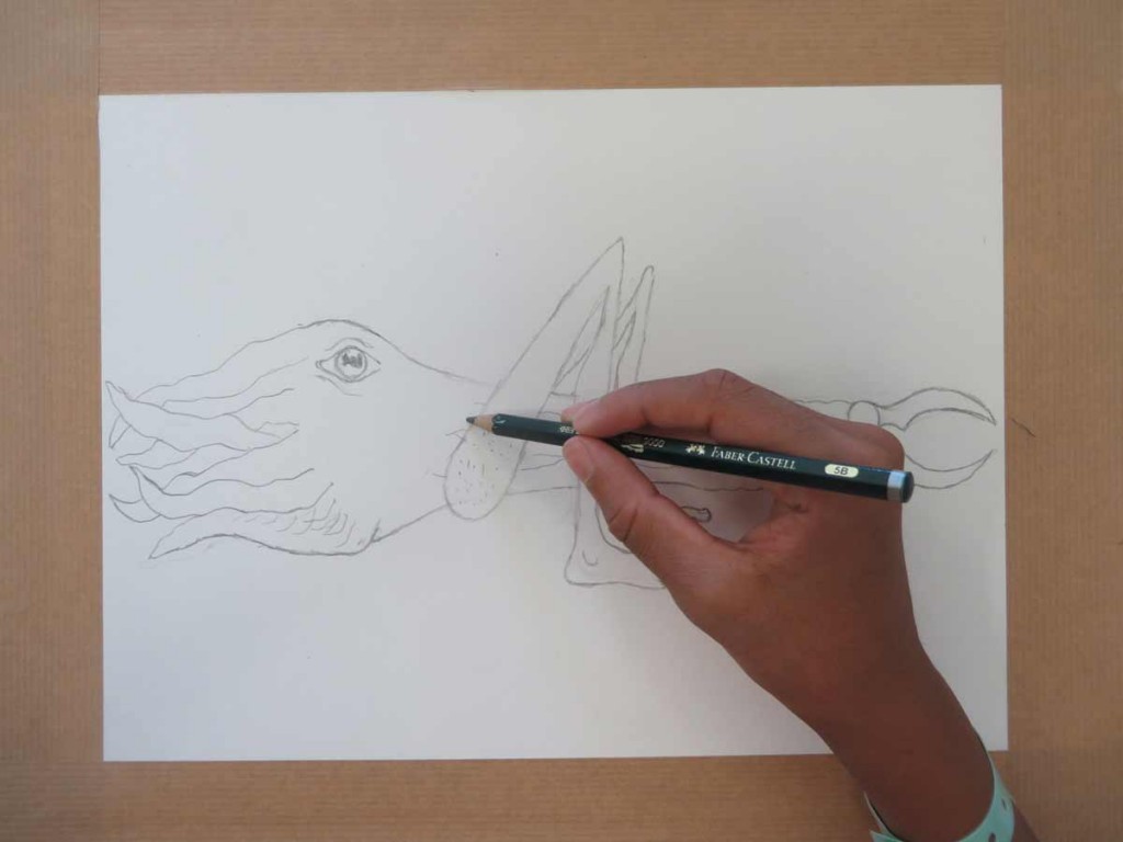 Animal imaginaire au crayon à papier