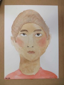 Portrait à l'aquarelle de Salma.