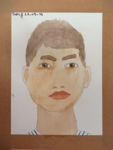 Autoportrait à l'aquarelle de Losif.