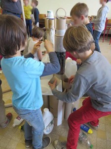 Empilement de rouleaux en carton