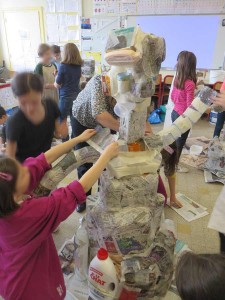 Atelier sculpture à l'école