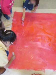 Réaliser un font dans un camailleu de rouges
