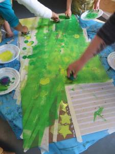 Peinture verte sur scotchs TESA