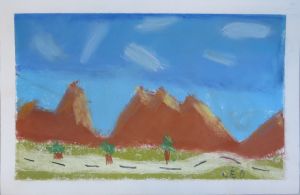 Paysage au pastel sec