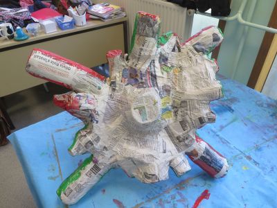 La papier mâché a séché