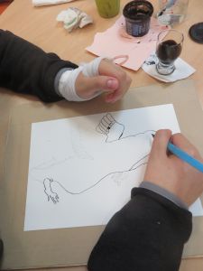 Atelier dessin à l'hôpital