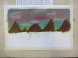 Dessiner avec des pastels à l'école