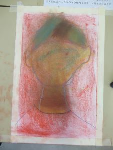 Dessin d'enfant au pastel