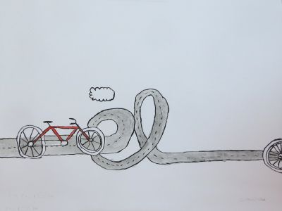 Le mot "vélo" en dessin