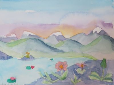 Paysage à l'aquarelle