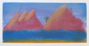 Paysage imaginaire au pastel