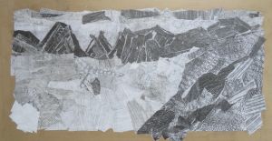 Paysage en papier décirés et collés