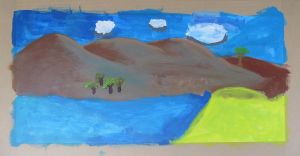 Peindre un paysage à l'école