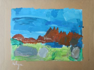 La peinture de Hélya, 7 ans