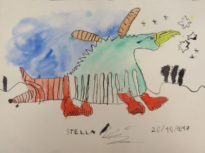 La créature imaginaire de Stella, 8 ans