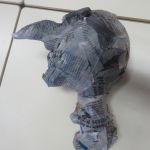 Tête en papier mâché