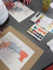 Atelier de dessin avec les enfants à l'hôpital