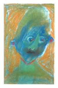 Autoportrait au visage bleu