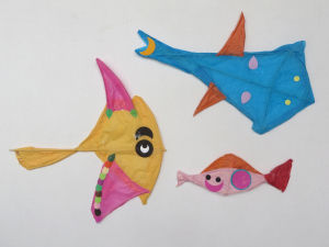 Poissons volants en papier de soie