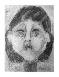 Dessin d'enfant au crayon gris