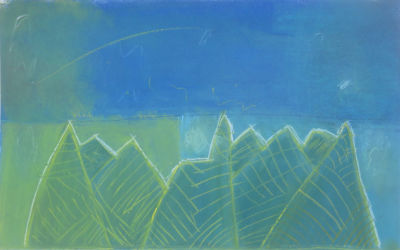 Paysage bleu et vert