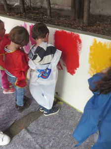 Projet de fresque avec des enfants de petite section