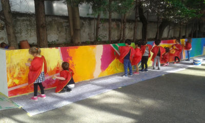 Activité peinture en classe entière