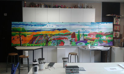 Le tableau de la salle polyvalente dans mon atelier