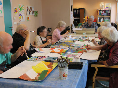 Atelier peinture à l'hôpital de Belleville