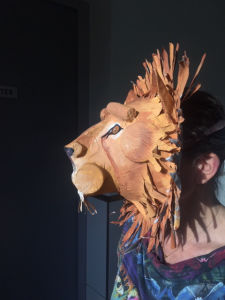 Tête de lion de profil