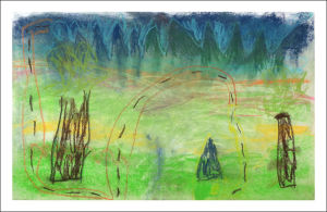 Paysage au pastel sec