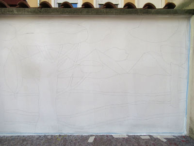 Dessin de fresque sur le mur