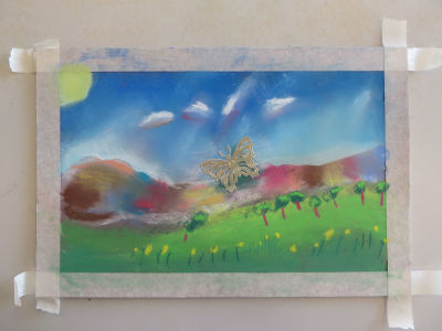 Le paysage au pastel est terminé