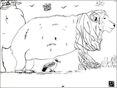 Dessin d'un lion et d'un ours