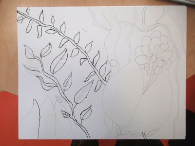 Dessiner des fleurs à l'encre de Chine