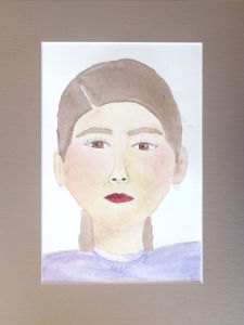 Autoportrait réalisé par une jeune fille