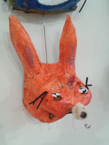 Masque de renard en papier mâché