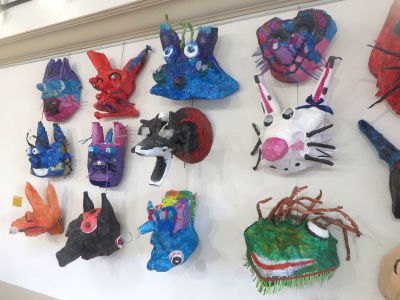 Masques de Yokaïs en papier mâché