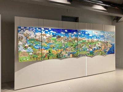 Exposition de la fresque sur le Rhône