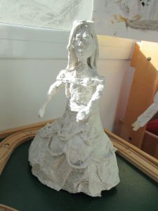 Figurine de princesse en plâtre