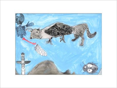 Dessin d'enfant d'un animal hybride