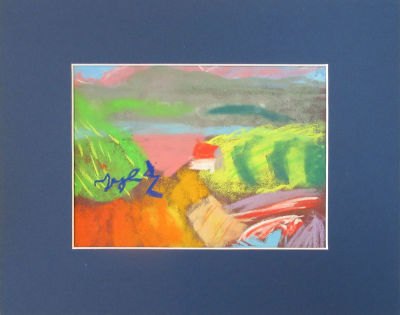 Paysage au pastel dessiné par un enfant