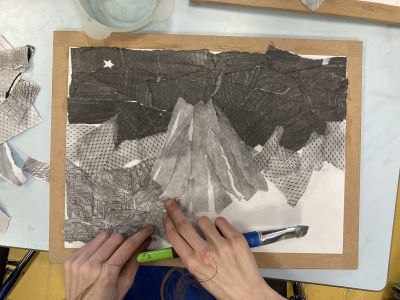 Fabriquer un volcan avec des bandes de papier