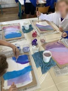 Réalisation des maquettes pour un projet de fresque dans la cour