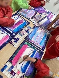Les couleurs proches du violet sur cercle chromatique